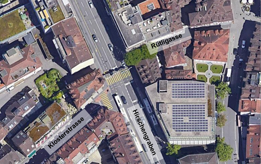 Veloquerung Fuss- und Veloquerung am Hirschengraben verbessern