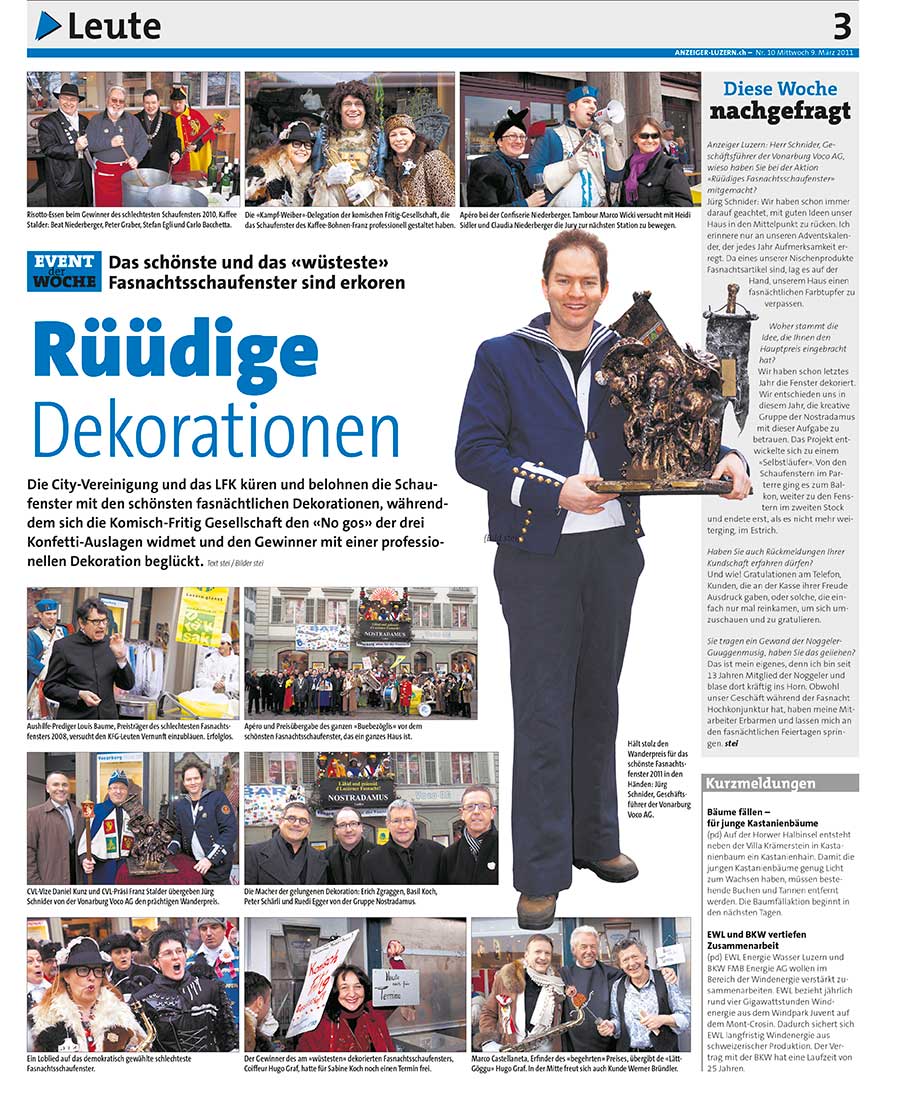 Preisverleihung für das "Rüüdigste Schaufenster"