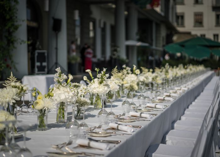 White Night vor dem Hotel Schweizerhof Luzern